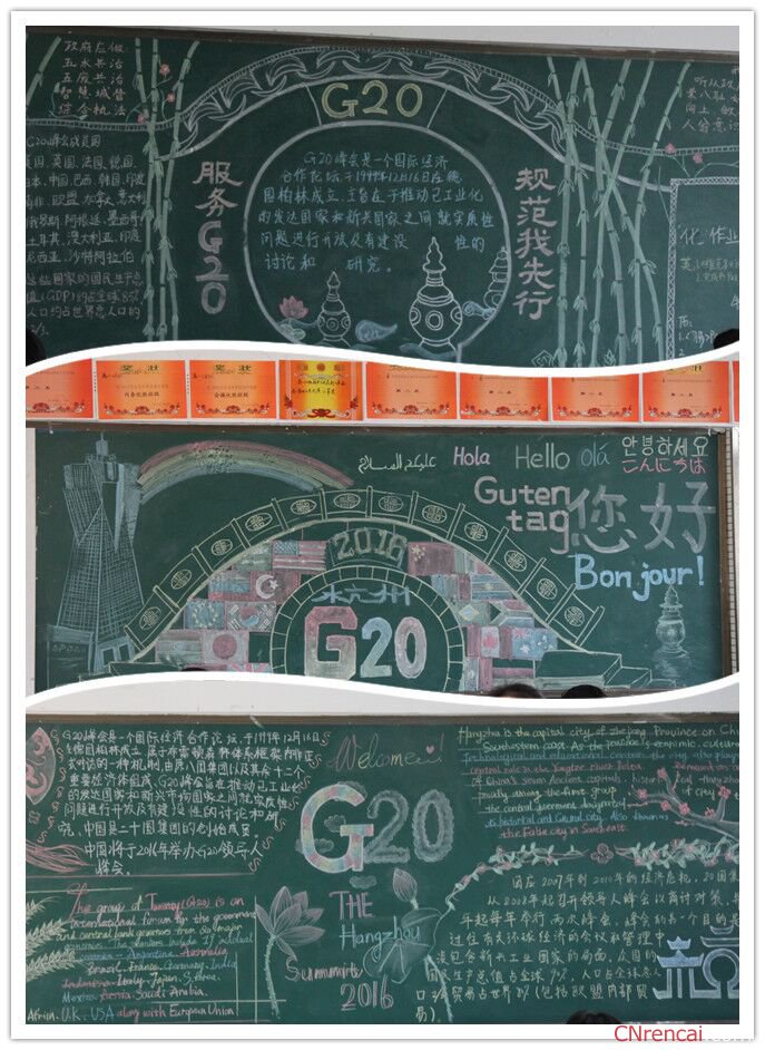 2016小学生喜迎G20峰会黑板报资料